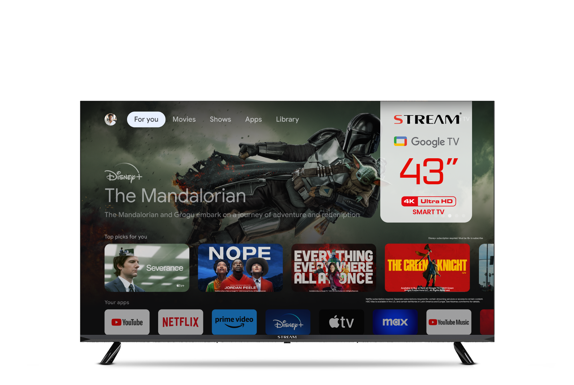 TELEVISEUR 43 4K GOOGLE STREAM